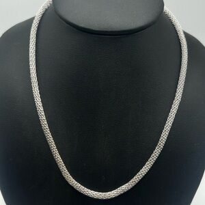 Sterling Silver Puffed Chain - 18 inches
